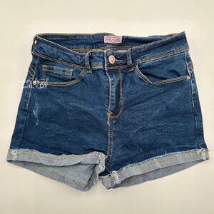 Raw 7 Dark Wash Loose Cuffed Hem One Pocket High Rise Denim Shorts Size 7